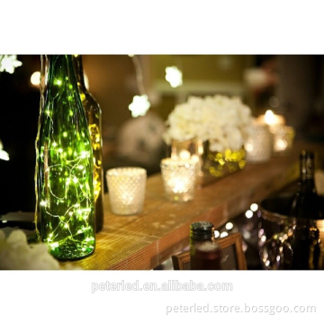 Glass bottle with led copper string light coloful light for shop window decoration